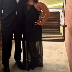 BCBG Formal full length black dress.